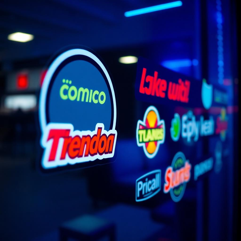 Adesivos aplicados em vitrine